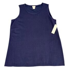 Chicos Navy Sweater Tank Size M NWT